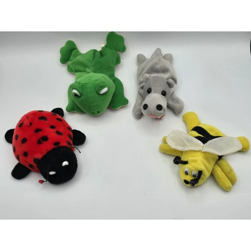 4 Lot VINTAGE 90's Plush Kids Animals- Good Condition - Plush Need Minor Repairs